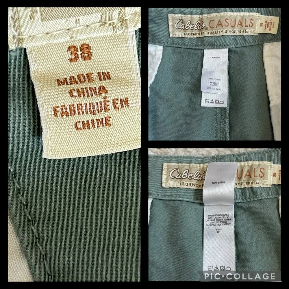 Cabela’s Casuals Men’s Cargo Shorts Teal Green Outdoor Hiking Size 38 Waist 36